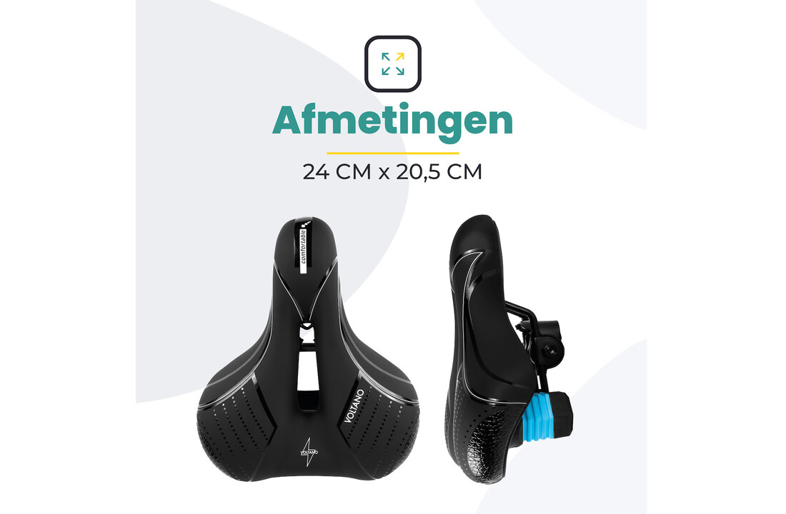 Voltano Fietszadel Essence - Zwart - Unisex - Breed - Gel Zadel