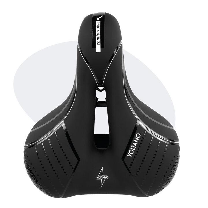 Voltano Fietszadel Essence - Zwart - Unisex - Breed - Gel Zadel