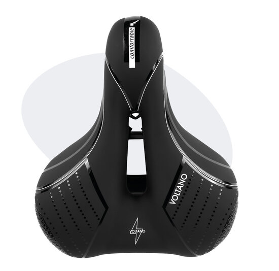 Voltano Fietszadel Essence - Zwart - Unisex - Breed - Gel Zadel