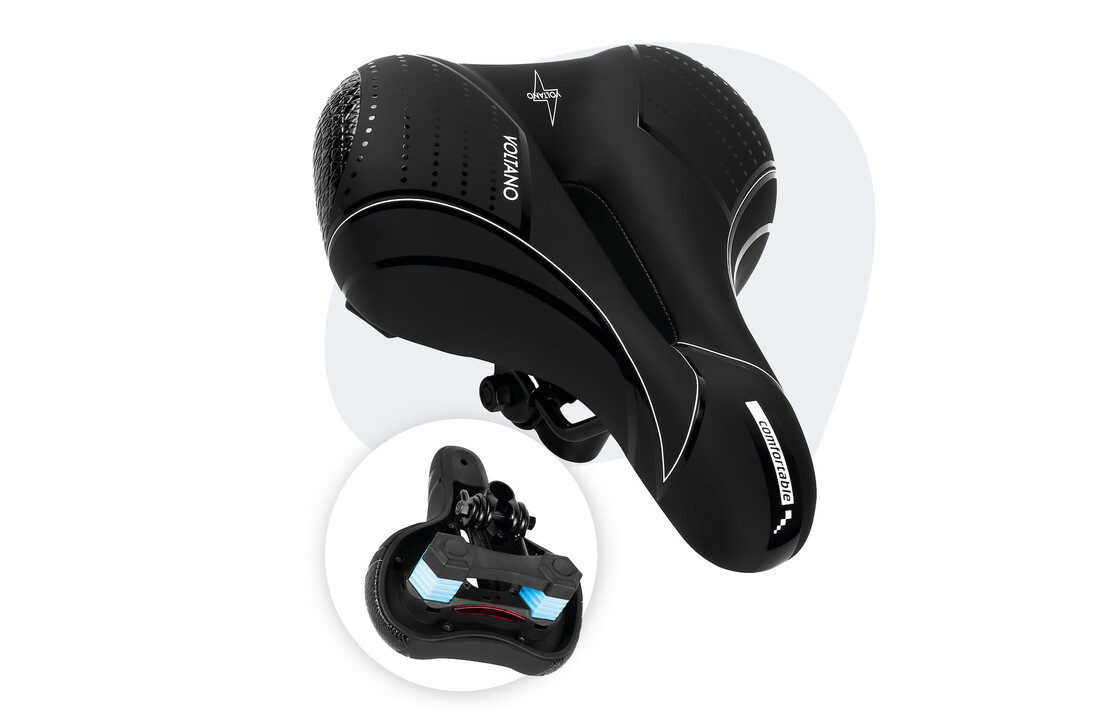 Voltano Fietszadel Essence - Zwart - Unisex - Breed - Gel Zadel