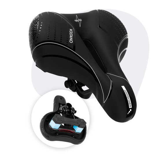 Voltano Fietszadel Essence - Zwart - Unisex - Breed - Gel Zadel