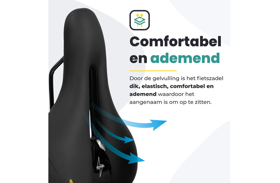 Voltano Fietszadel Elegance - Zwart - Dames - Gel Zadel