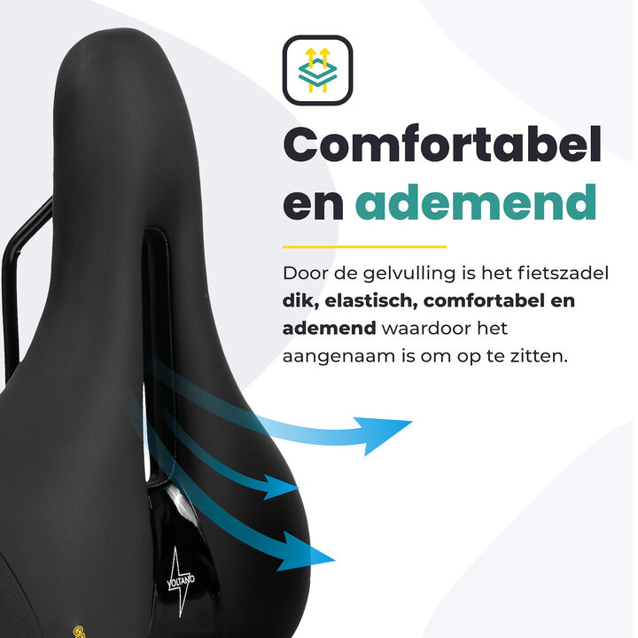 Voltano Fietszadel Elegance - Zwart - Dames - Gel Zadel