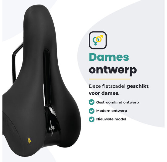 Voltano Fietszadel Elegance - Zwart - Dames - Gel Zadel