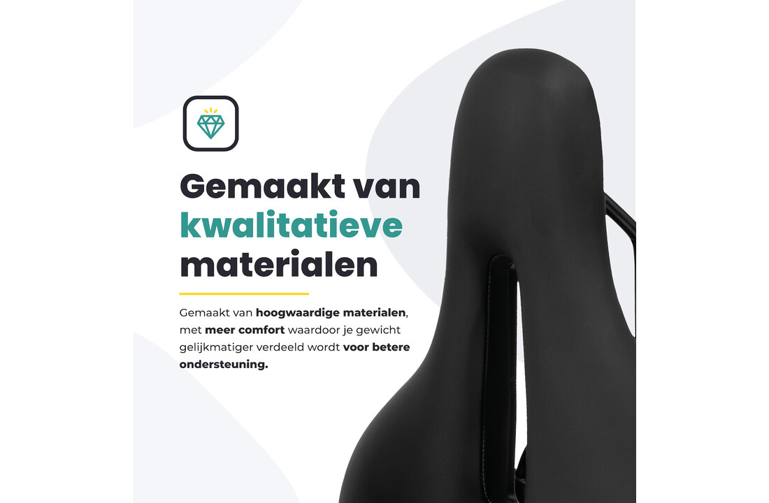 Voltano Fietszadel Elegance - Zwart - Trekking Gel Zadel - Heren