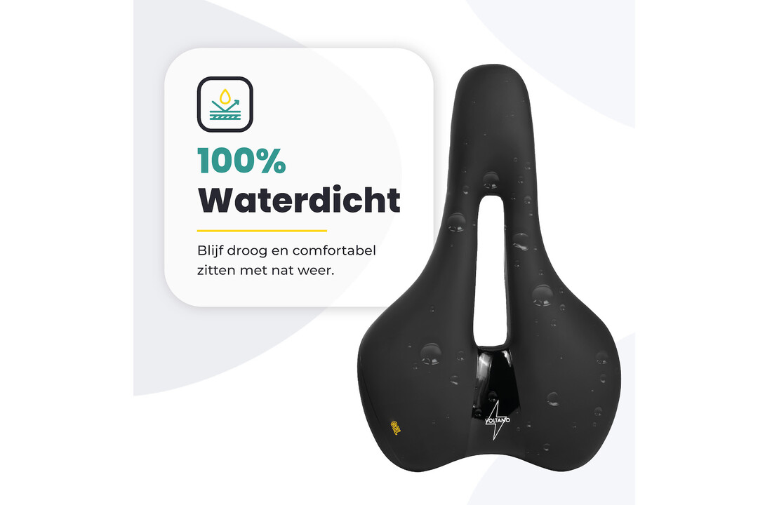 Voltano Fietszadel Elegance - Zwart - Trekking Gel Zadel - Heren