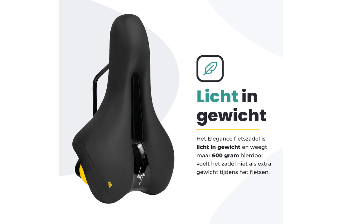 Voltano Fietszadel Elegance - Zwart - Trekking Gel Zadel - Heren