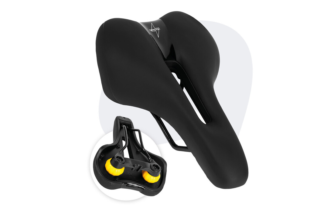 Voltano Fietszadel Elegance - Zwart - Trekking Gel Zadel - Heren