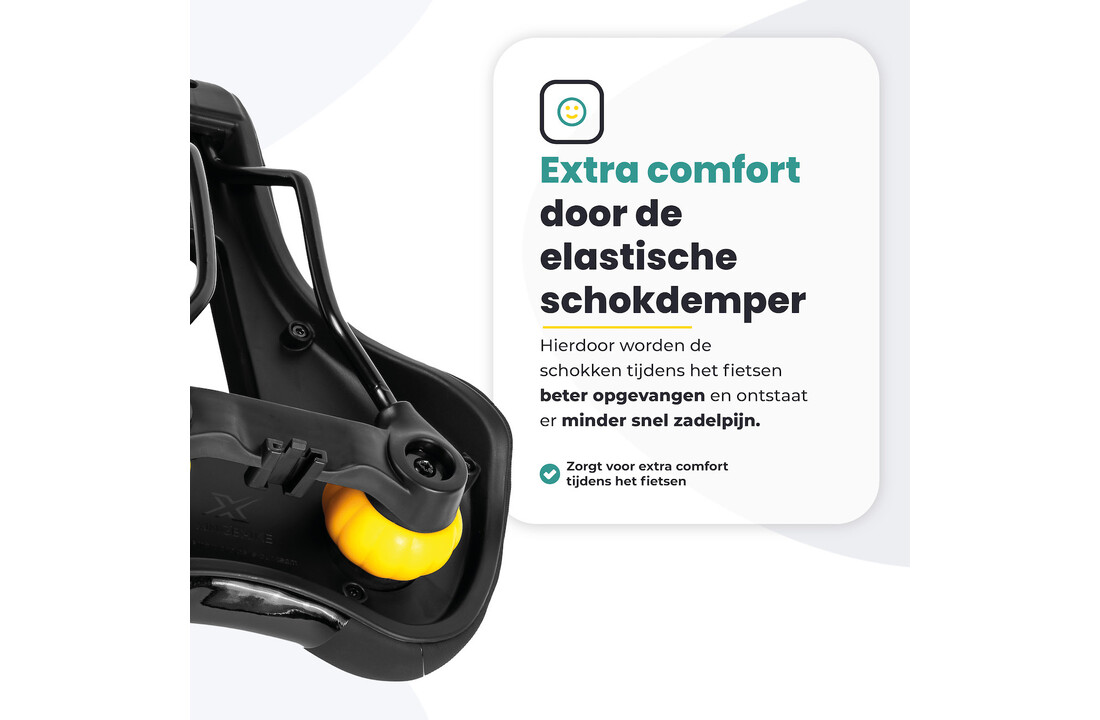 Voltano Fietszadel Elegance - Zwart - Unisex - Breed - Gel Zadel