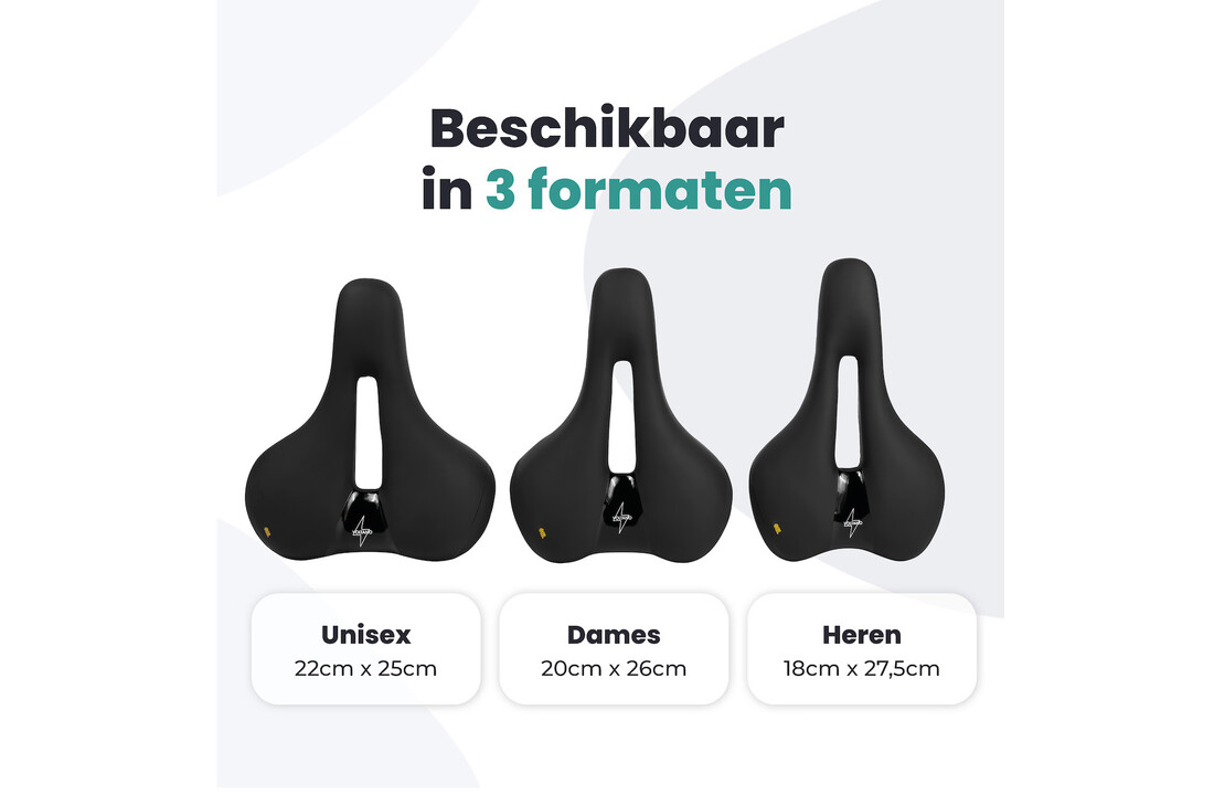 Voltano Fietszadel Elegance - Zwart - Unisex - Breed - Gel Zadel