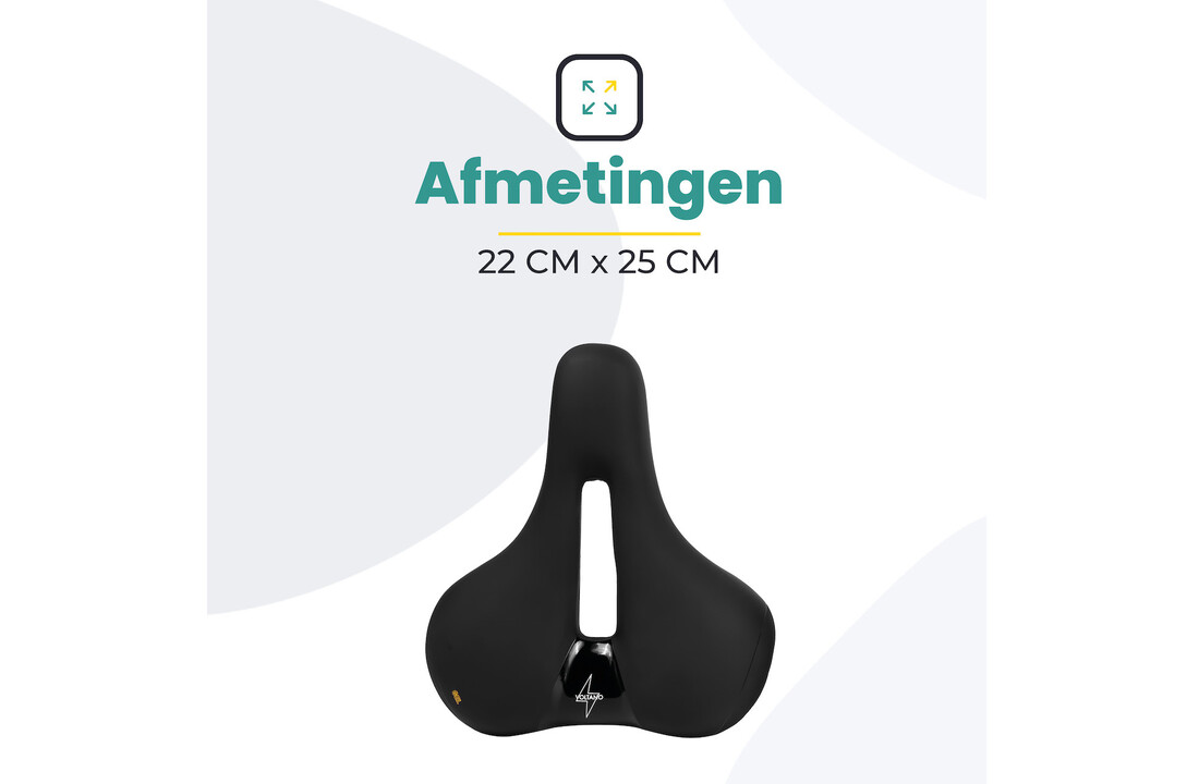Voltano Fietszadel Elegance - Zwart - Unisex - Breed - Gel Zadel