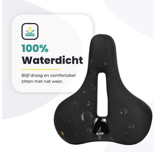 Voltano Fietszadel Elegance - Zwart - Unisex - Breed - Gel Zadel