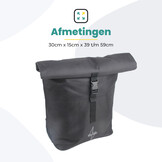 Voltano Fietstrolley Tas - Fietstas en Trolley in 1 - Zwart - 18-28 Liter