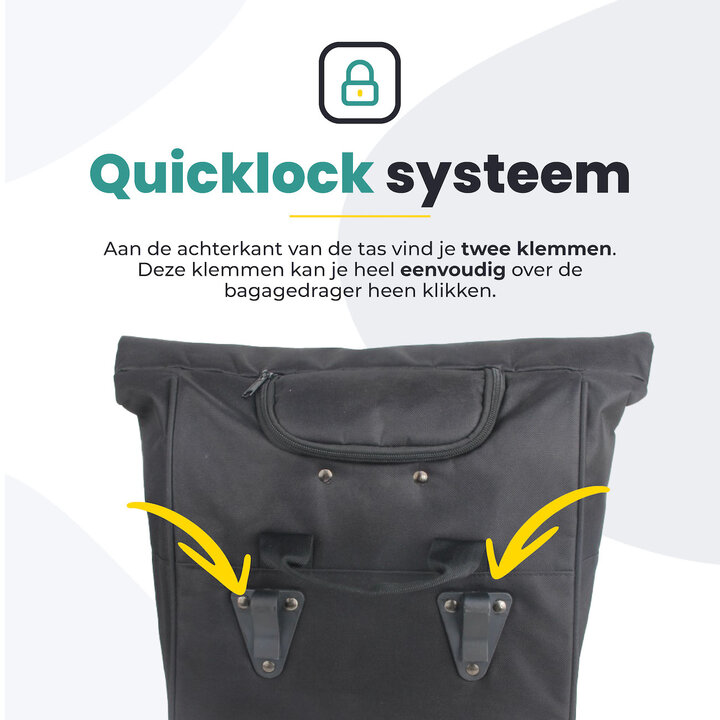 Voltano Fietstrolley Tas - Fietstas en Trolley in 1 - Zwart - 18-28 Liter