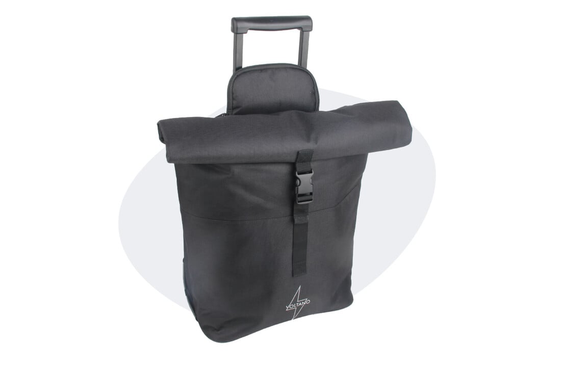 Voltano Fietstrolley Tas - Fietstas en Trolley in 1 - Zwart - 18-28 Liter