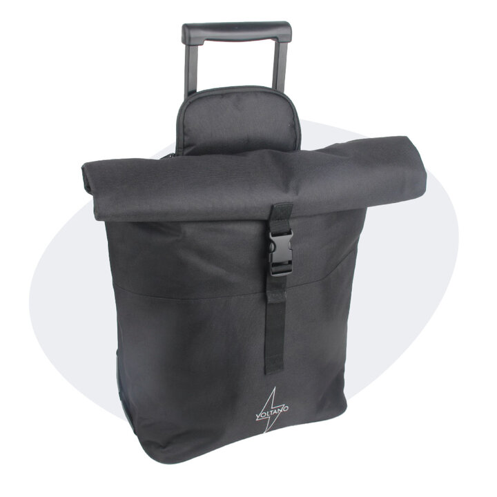Voltano Fietstrolley Tas - Fietstas en Trolley in 1 - Zwart - 18-28 Liter