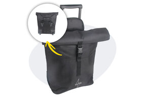 Voltano Fietstrolley Tas - Fietstas en Trolley in 1 - Zwart