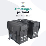 Voltano Dubbele Fietstas City - Zwart - 35 Liter - Tarpaulin - 100% Waterdicht