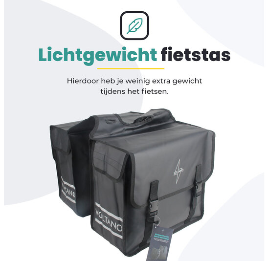Voltano Dubbele Fietstas City - Zwart - 35 Liter - Tarpaulin - 100% Waterdicht