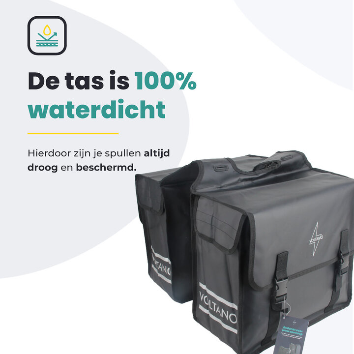 Voltano Dubbele Fietstas City - Zwart - 35 Liter - Tarpaulin - 100% Waterdicht