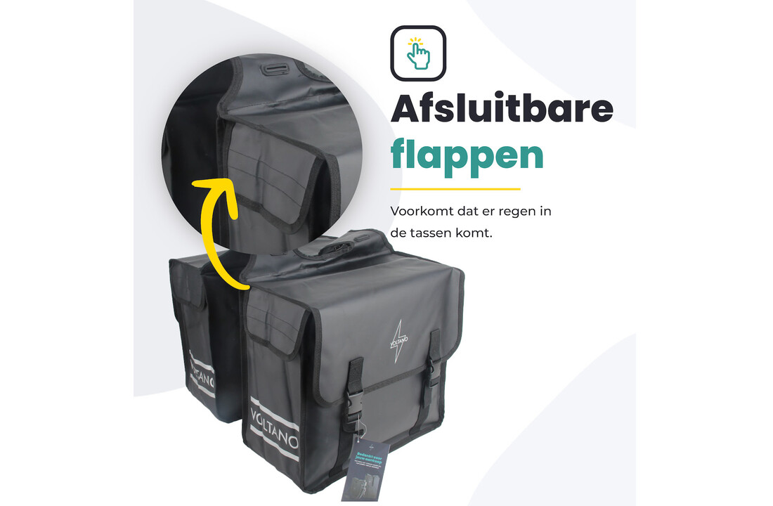Voltano Dubbele Fietstas City - Zwart - 35 Liter - Tarpaulin - 100% Waterdicht
