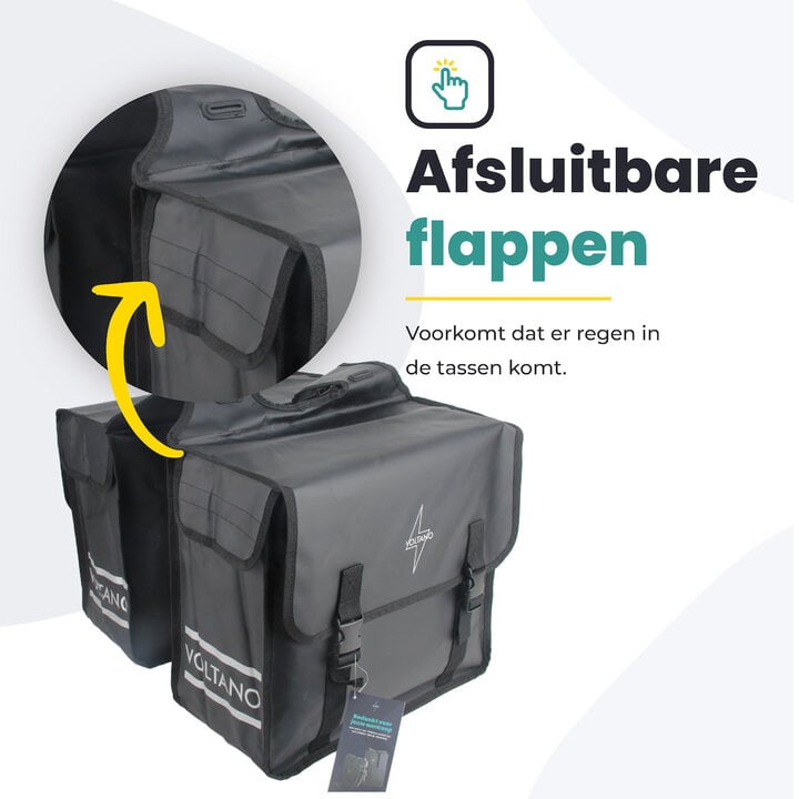Voltano Dubbele Fietstas City - Zwart - 35 Liter - Tarpaulin - 100% Waterdicht