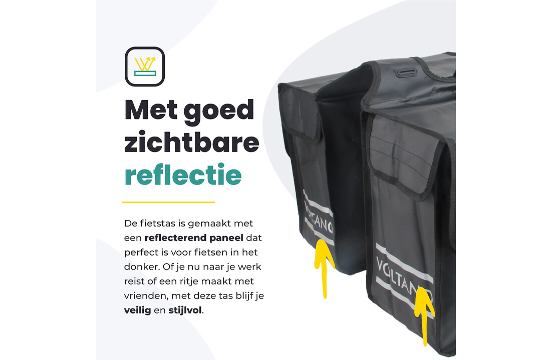 Voltano Dubbele Fietstas City - Zwart - 35 Liter - Tarpaulin - 100% Waterdicht