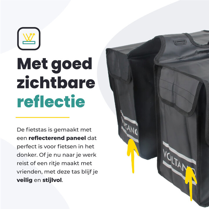 Voltano Dubbele Fietstas City - Zwart - 35 Liter - Tarpaulin - 100% Waterdicht