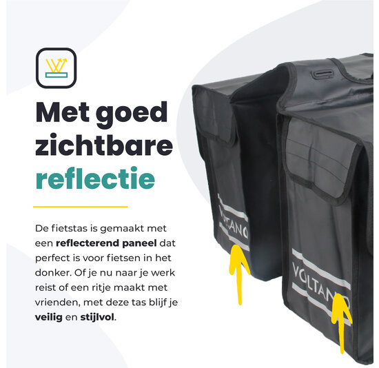 Voltano Dubbele Fietstas City - Zwart - 35 Liter - Tarpaulin - 100% Waterdicht