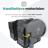 Voltano Dubbele Fietstas City - Zwart - 35 Liter - Tarpaulin - 100% Waterdicht