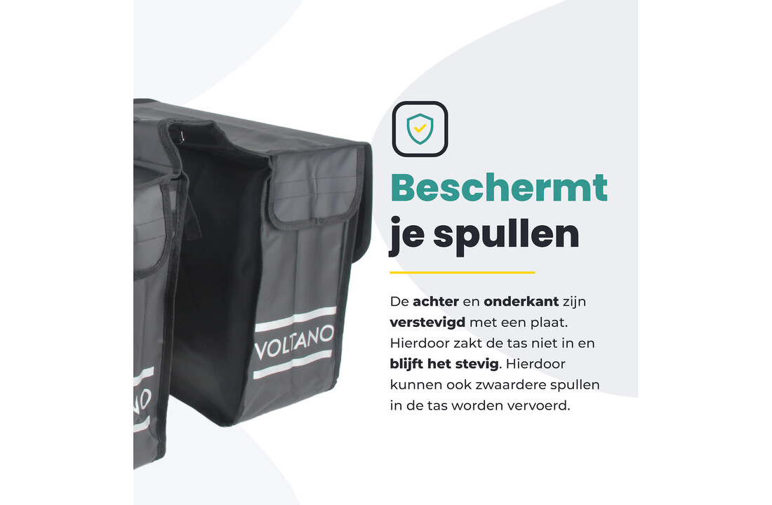 Voltano Dubbele Fietstas City - Zwart - 35 Liter - Tarpaulin - 100% Waterdicht