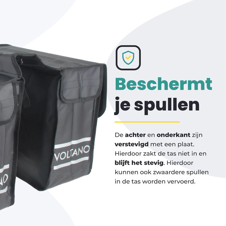 Voltano Dubbele Fietstas City - Zwart - 35 Liter - Tarpaulin - 100% Waterdicht