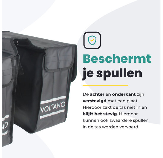 Voltano Dubbele Fietstas City - Zwart - 35 Liter - Tarpaulin - 100% Waterdicht