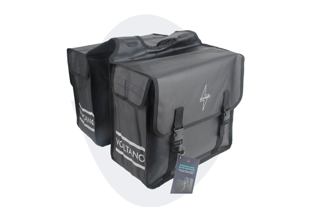 Voltano Dubbele Fietstas City - Zwart - 35 Liter - Tarpaulin - 100% Waterdicht