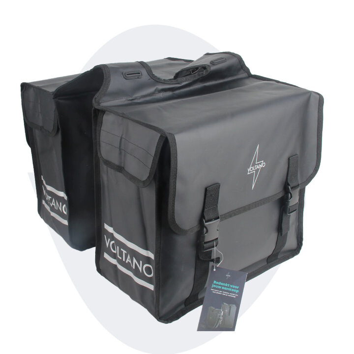 Voltano Dubbele Fietstas City - Zwart - 35 Liter - Tarpaulin - 100% Waterdicht