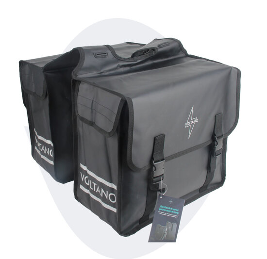 Voltano Dubbele Fietstas City - Zwart - 35 Liter - Tarpaulin - 100% Waterdicht