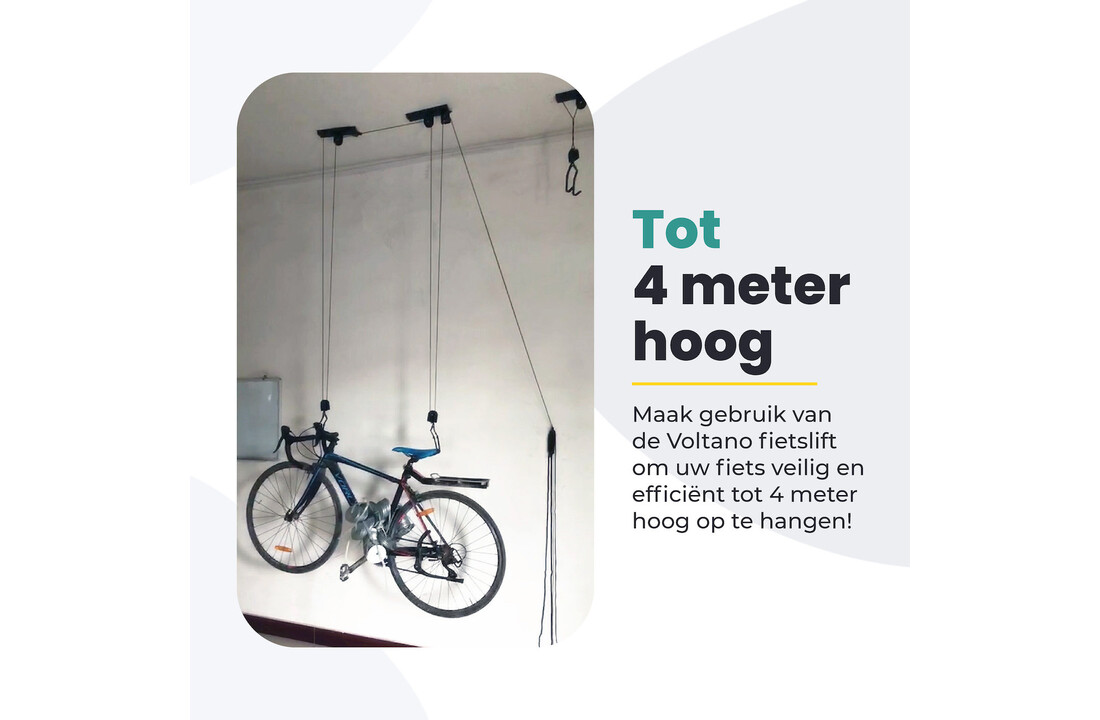 Voltano Fietslift - Ophangsysteem Fietstakel - Zwart