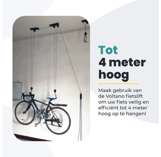 Voltano Fietslift - Ophangsysteem Fietstakel - Zwart