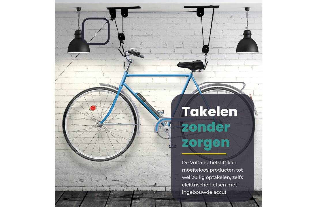 Voltano Fietslift - Ophangsysteem Fietstakel - Zwart