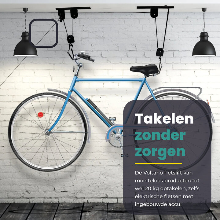 Voltano Fietslift - Ophangsysteem Fietstakel - Zwart
