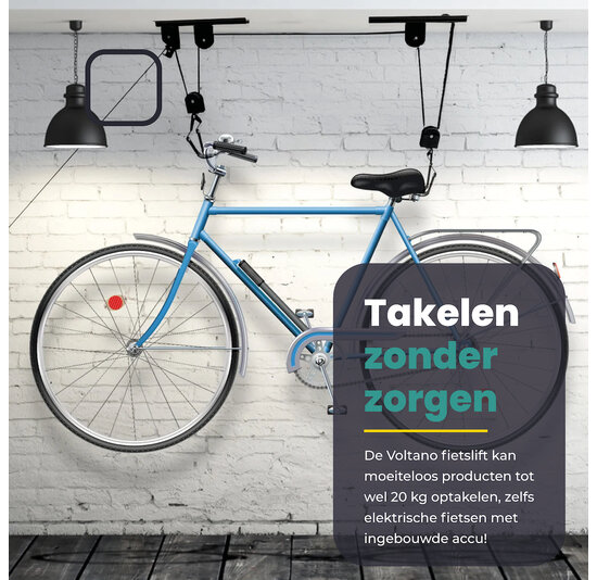 Voltano Fietslift - Ophangsysteem Fietstakel - Zwart