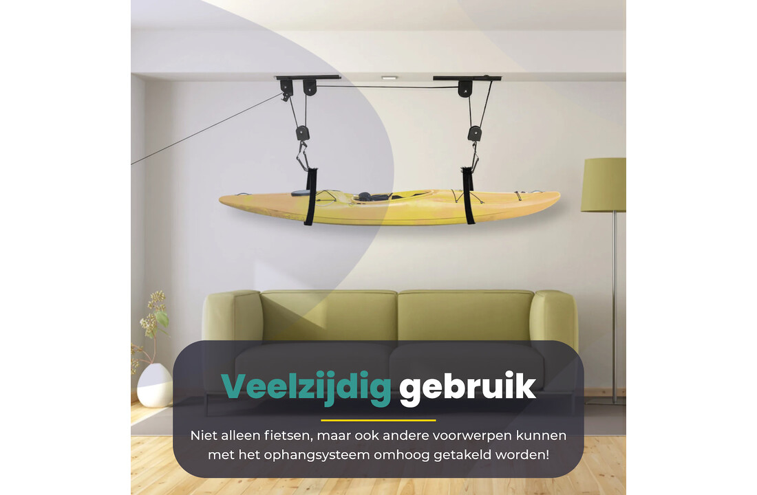 Voltano Fietslift - Ophangsysteem Fietstakel - Zwart