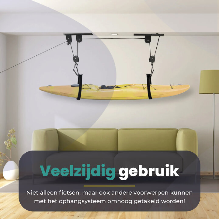 Voltano Fietslift - Ophangsysteem Fietstakel - Zwart