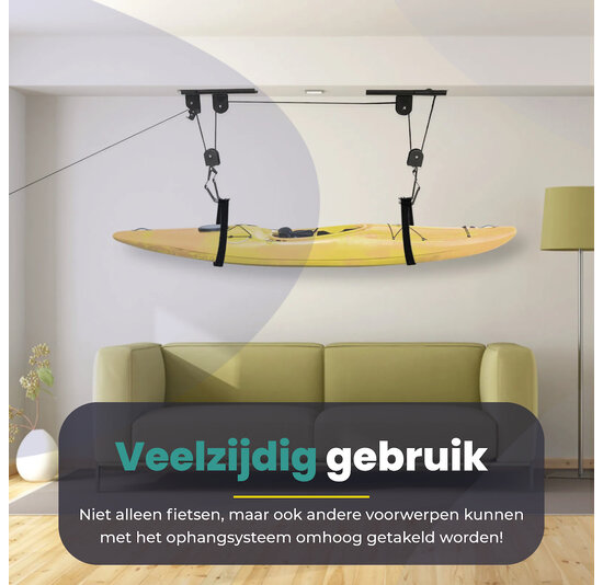 Voltano Fietslift - Ophangsysteem Fietstakel - Zwart