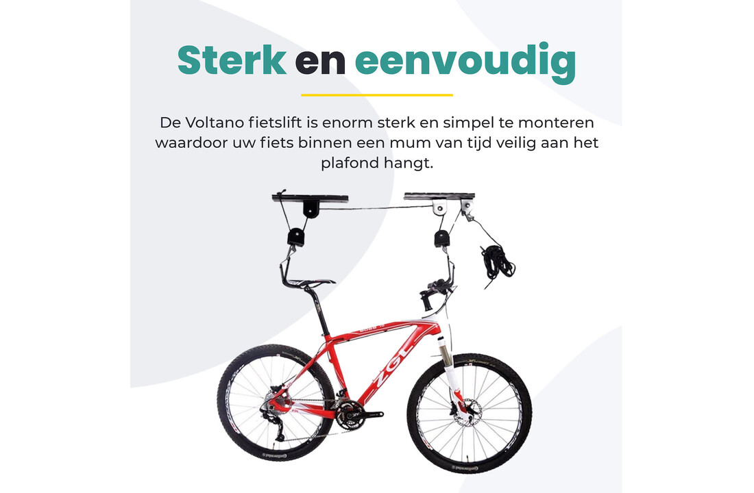 Voltano Fietslift - Ophangsysteem Fietstakel - Zwart