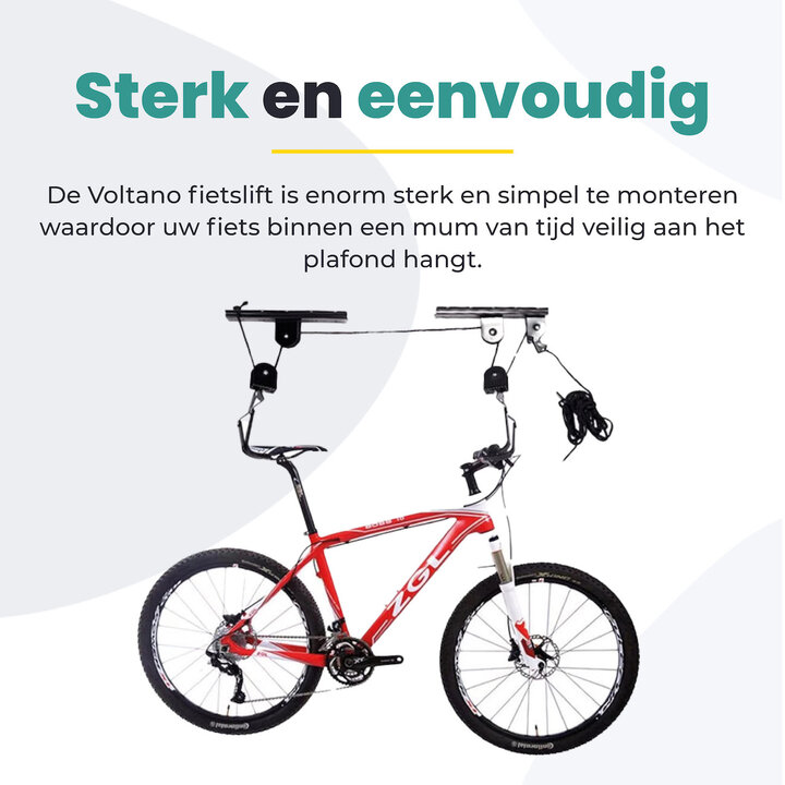 Voltano Fietslift - Ophangsysteem Fietstakel - Zwart