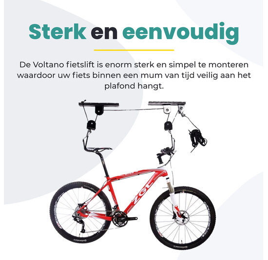 Voltano Fietslift - Ophangsysteem Fietstakel - Zwart
