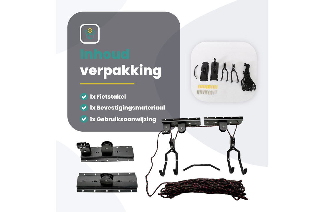 Voltano Fietslift - Ophangsysteem Fietstakel - Zwart