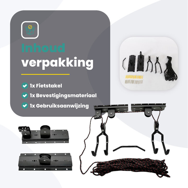 Voltano Fietslift - Ophangsysteem Fietstakel - Zwart