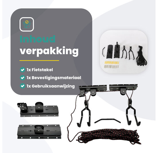 Voltano Fietslift - Ophangsysteem Fietstakel - Zwart